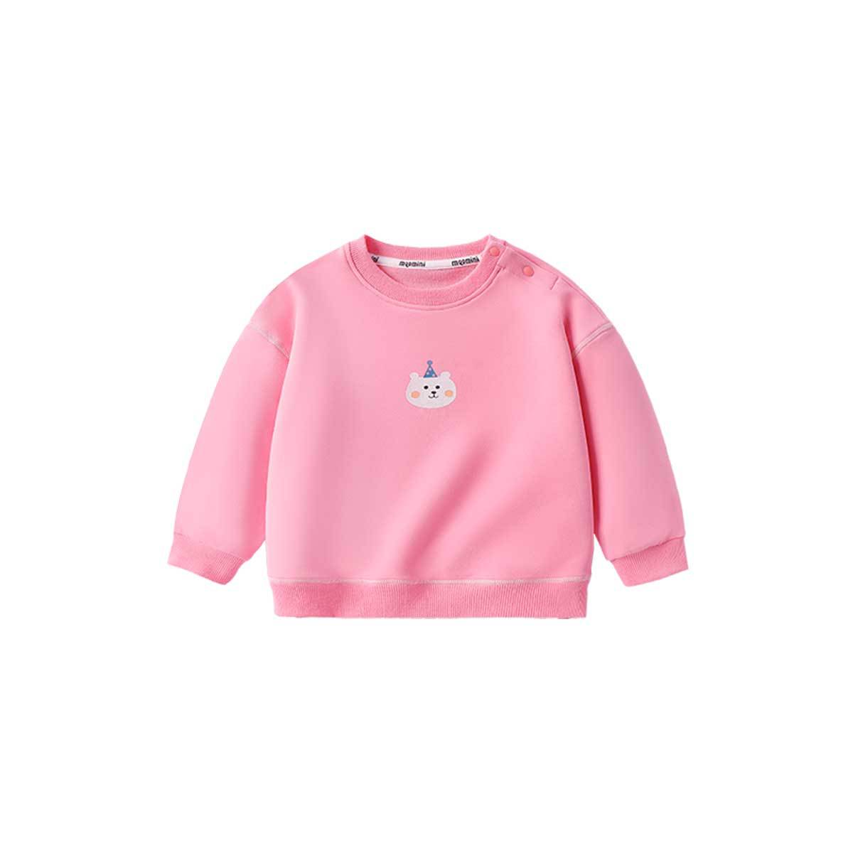 MQDmini Girls' hoodie, baby autumn round-neck top, children's autumn base layer, stylish long-sleeved clothes, trendy Item Picture