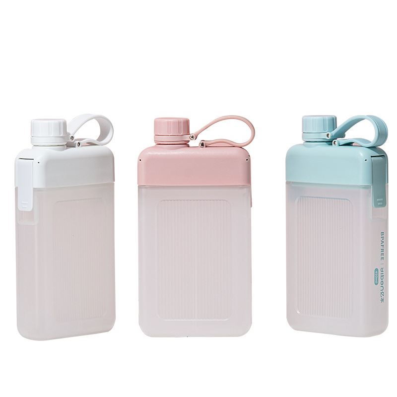 Yiben Yueyue Fashionable water bottle, personalized and trendy square small-mouthed direct drinking plastic cup, portable and easy to use for outdoor sports Item Picture