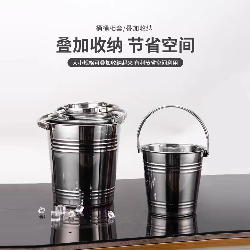 Stainless steel small ice bucket ice delivery clamp manufacturer wholesale thickened beer bucket KTV bar supplies popular dry ice bucket Application Scenario
