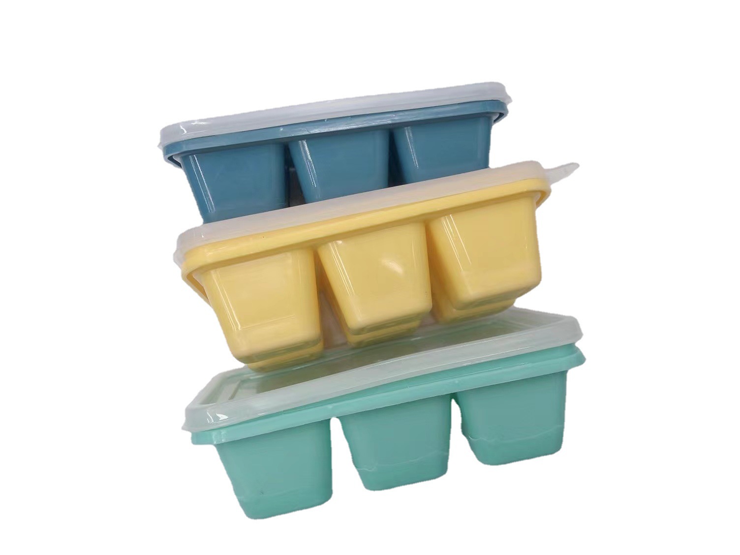 Small wholesale factory direct supply of ice cube trays, DIY with lid molds, silicone cube ice boxes, household food grade Item Picture