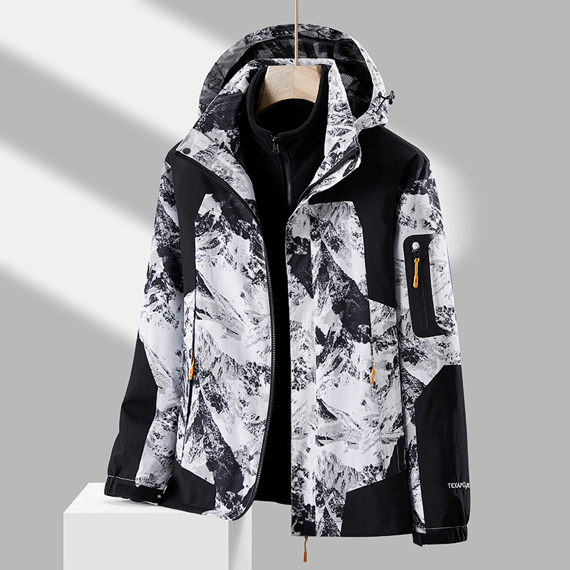 2022 New Factory Direct Outdoor Storm Jacket Three-In-One Two-Piece Couple Windproof Waterproof Warm Ski Wear