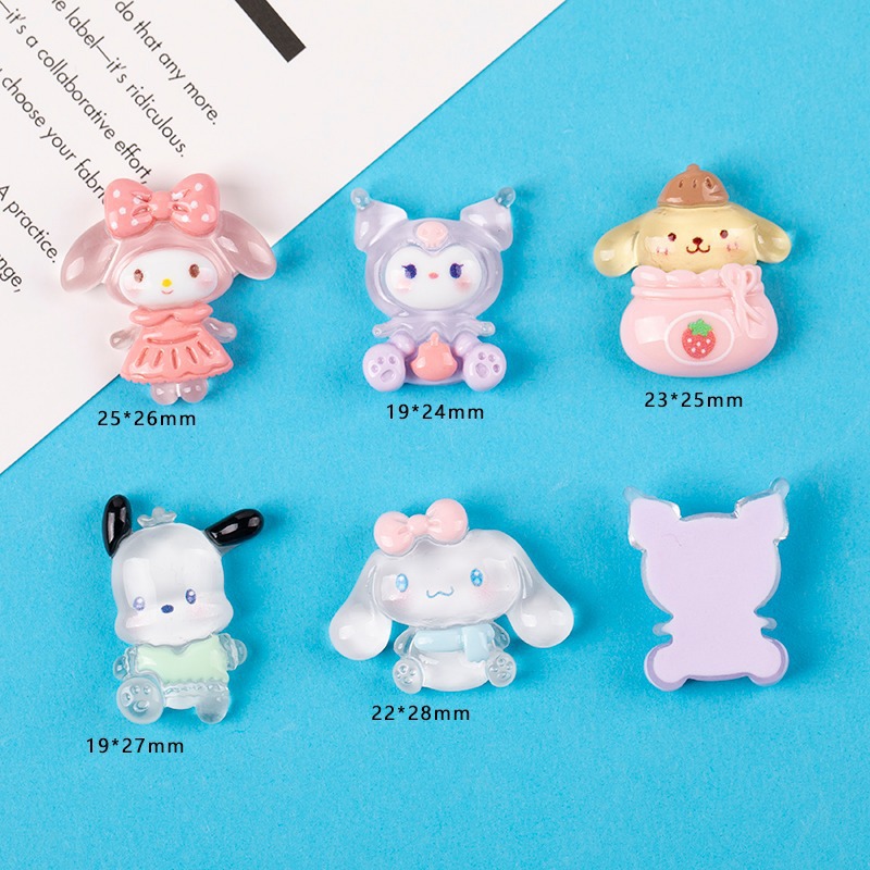 Resin accessories, cartoon ice transparent Sanrio diy cream glue phone case patches, hair accessories, fridge magnets, decorative materials details Picture