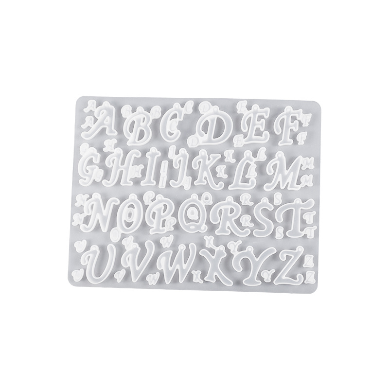 diy crystal resin jewelry, English letter pendants, earrings, keychains, hanging pieces, silicone molds wholesale Item Picture