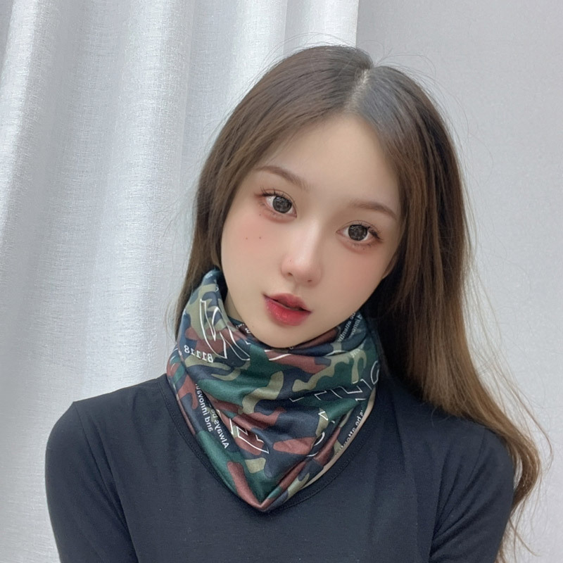 Women's autumn and winter versatile twisted hats, fashionable scarves, hats, face masks, adult styles, oversized neck covers, printed scarves Item Picture