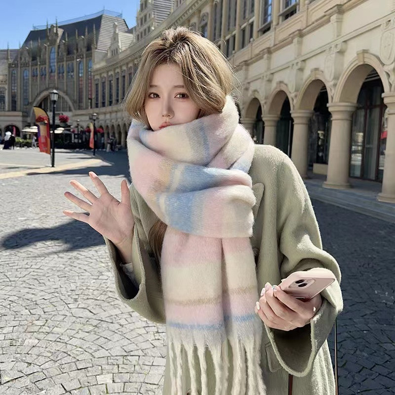 Merad sentido bufanda mujeres invierno 2024 nueva versión coreana multiplo engrosado mahai peluche caliente cuello cuello otoño details Picture