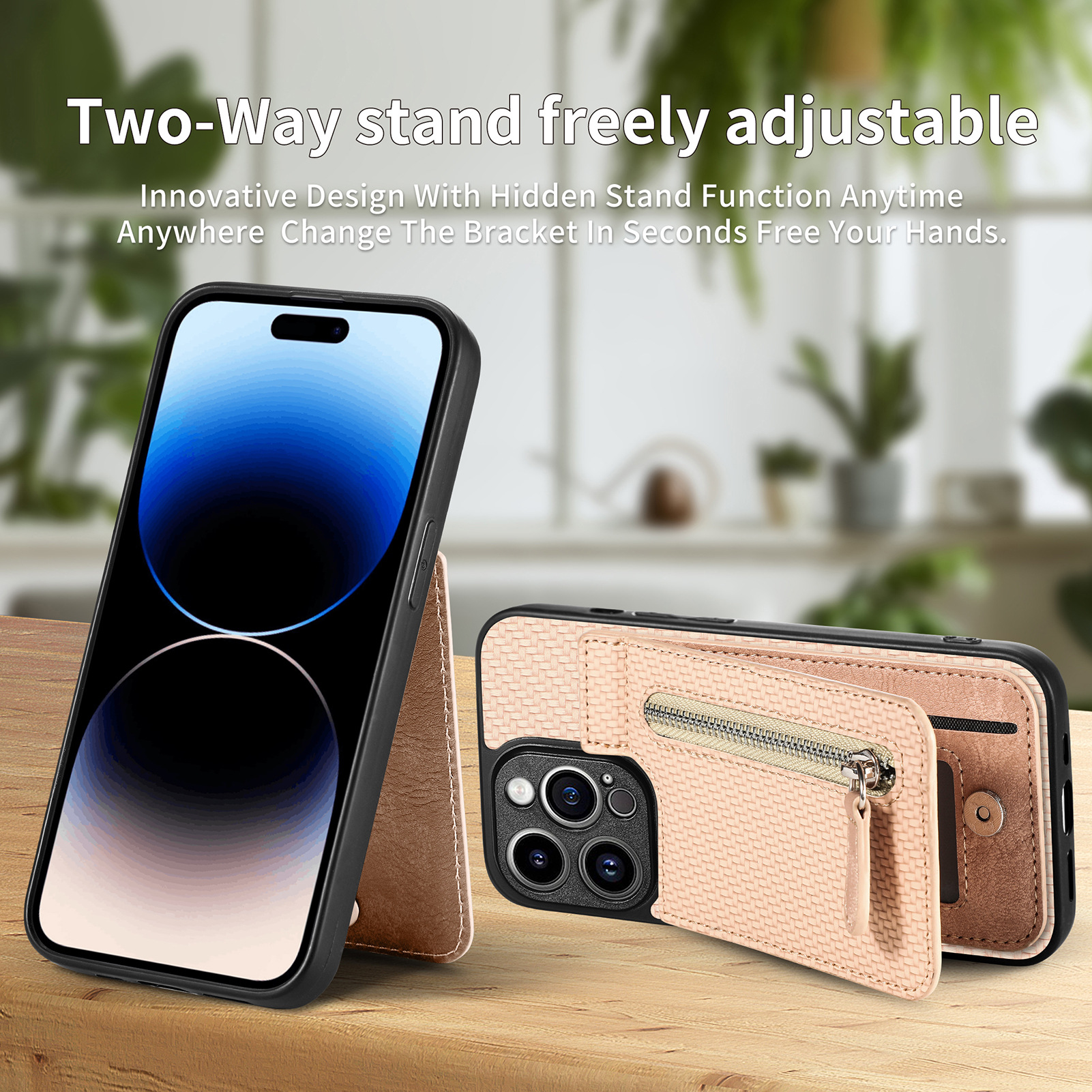 Apple 16Pro Case Multi-Function Card Wallet Holder Zipper Magnetic Iphone14 Case details Picture