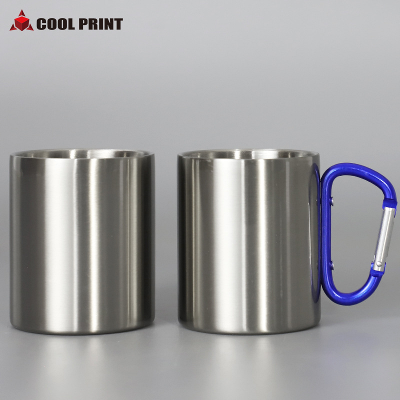 Wholesale of heat transfer printing mountaineering cups, stainless steel camping cups, portable creative DIY lock cups for outdoor sports and travel Item Picture