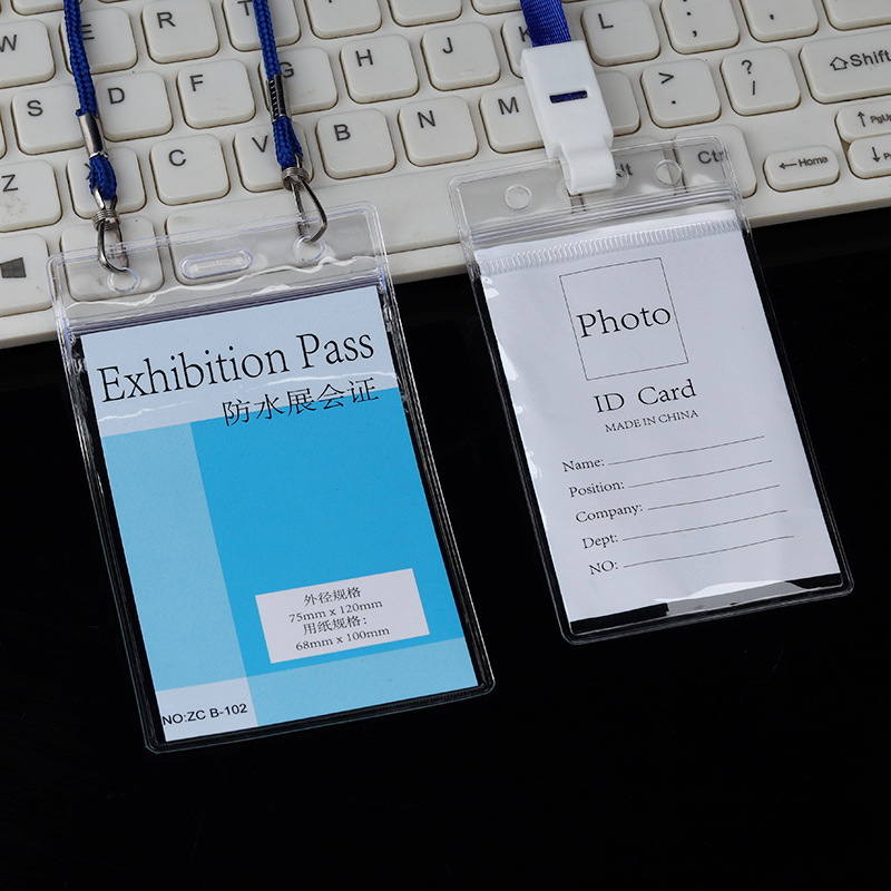 Double-sided transparent ID card holder, PVC hard rubber cover, exhibition ID card, work ID card, student name tag, transparent name card holder Application Scenario