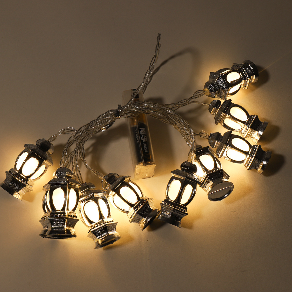Cross-border new EID eid lantern string LED iron art lantern castle palace Eid al-Adha decoration Diwali details Picture