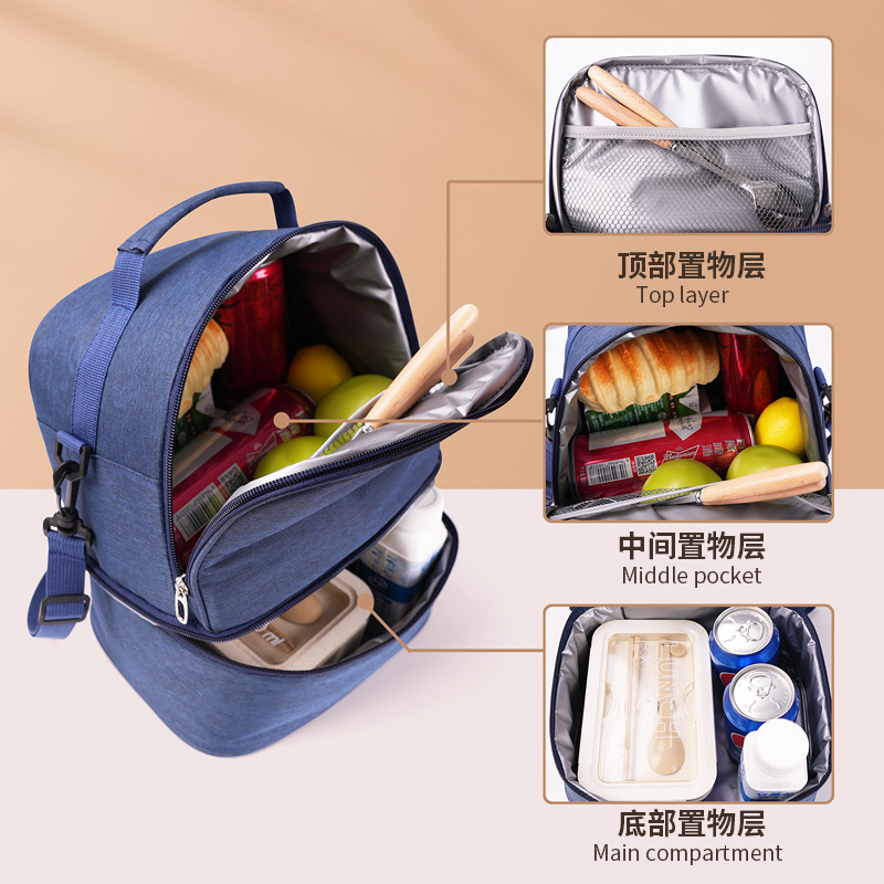 The cationic fabric of the insulated bag is waterproof and stain-resistant. It is suitable for outdoor picnic ice packs, portable, crossbody, large-capacity lunch boxes, and insulated bags Specification image