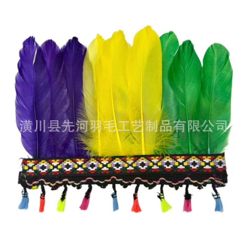 非洲印第安风格羽毛发饰头带万圣节化装舞会派对节日表演服装道具