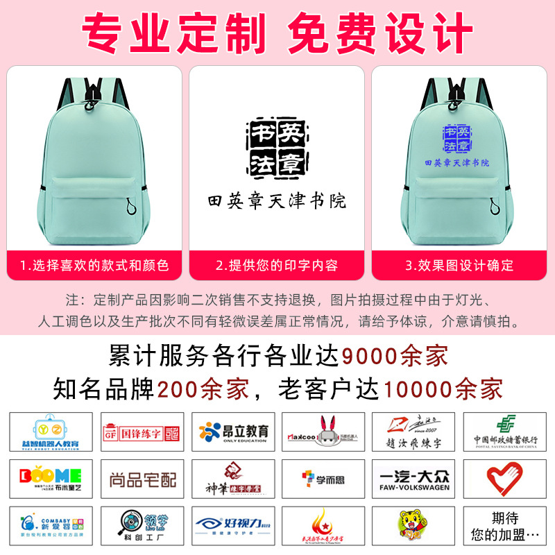 Primary And Secondary School Children's Schoolbags Kindergarten Classes Cartoon Men And Women Backpack Advertising Backpack Manufacturers Printed Logo Application Scenario