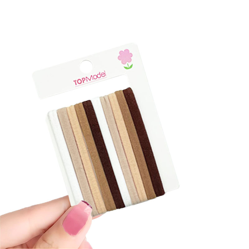 Children's high-elasticity, high-end feel, no pain, durable, 10 clips of hair bands, summer accessories, black wholesale Item Picture
