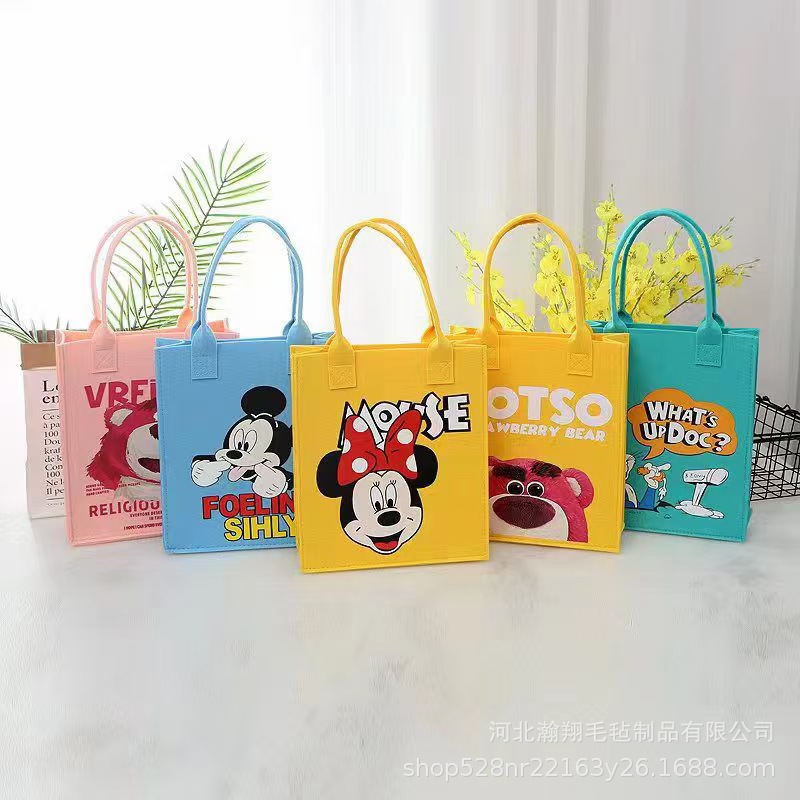 Manufacturers Directly Supply Felt Bag Niche New Tote Bag Explosive Printed Storage Tote Bag Network Red Public Tote Bag details Picture