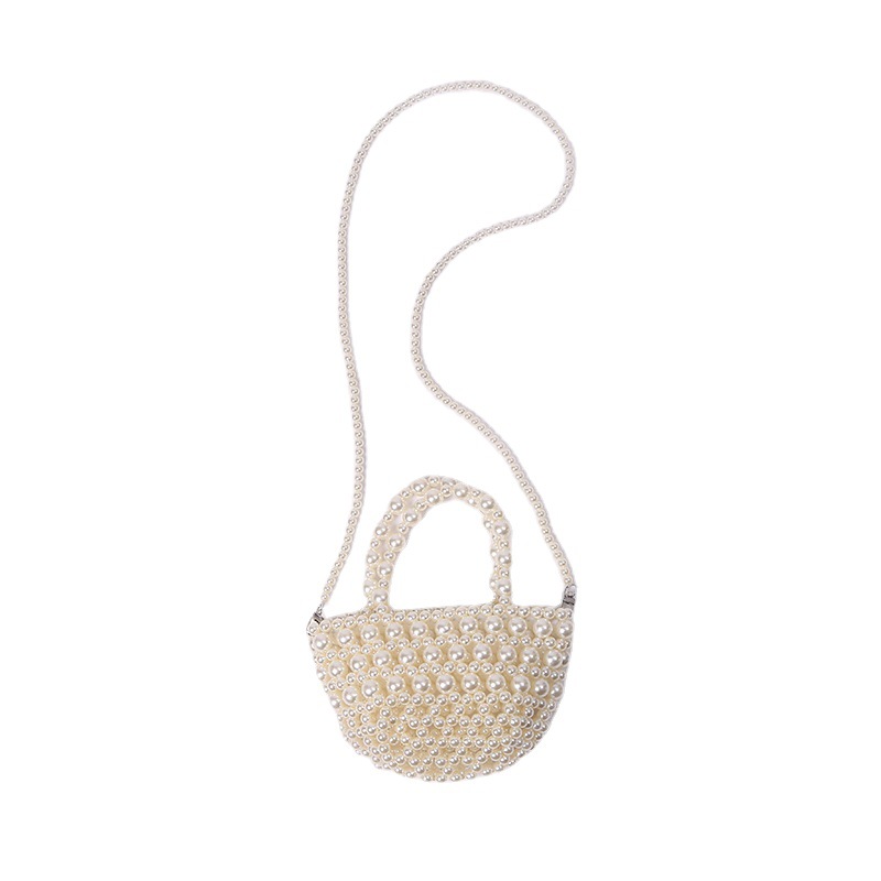 New cross-border beaded pearl crossbody bag, French chanel-style Baroque pearl handbag, single-shoulder bag and accessories Item Picture