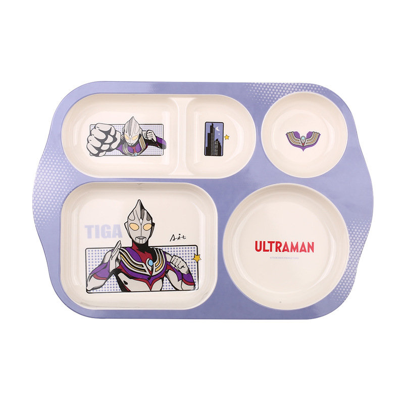 Children's cartoon tableware, food-grade household anti-drop, cute boys' and girls' creative compartments, wholesale in stock Item Picture