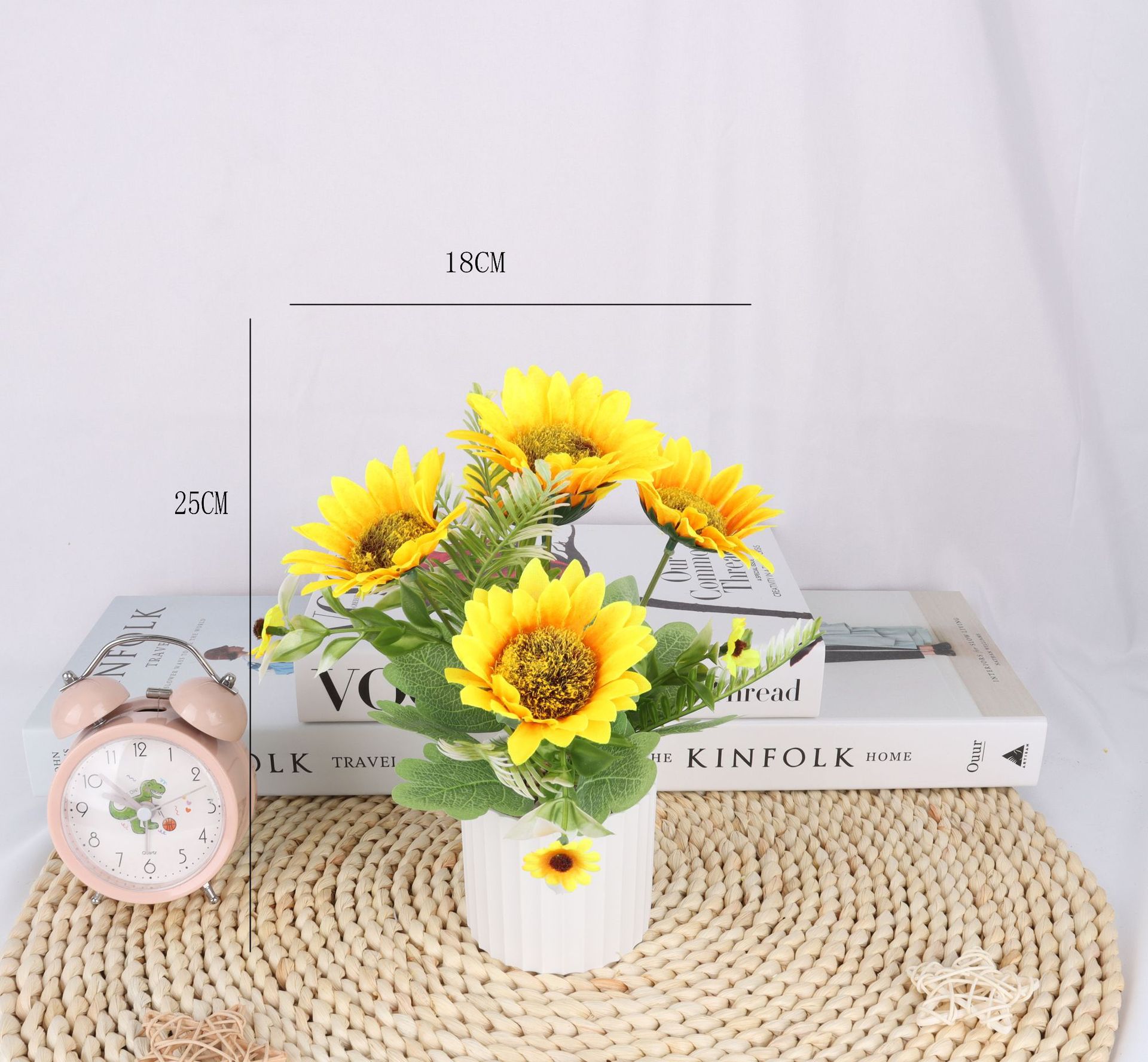 5-head artificial sunflower potted plants/artificial flower bonsai/artificial flower creative indoor small ornaments/Amazon manufacturer details Picture