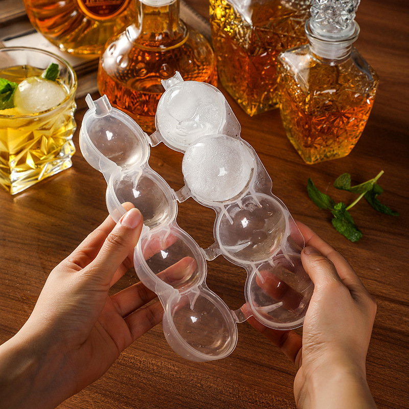 Ice hockey cube tray set, 4-hole whisky ice box, 4-piece ice hockey mold details Picture