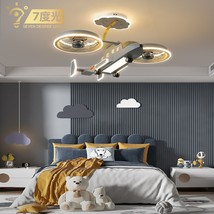 【跨境】飞机风扇灯儿童房男孩卧室吊灯创意阿凡达战斗直升机模型