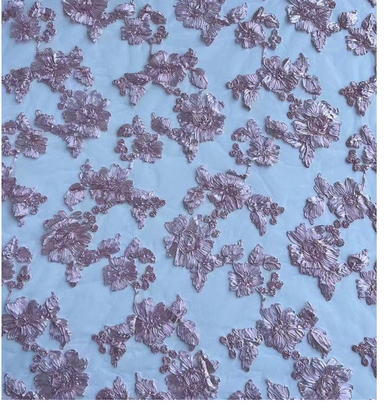 弘利科技 HLJC-332 厂家直销 新款立体网纱盘带芙蓉花绣 蕾丝童装花边 刺绣面料布料 支持剪米样 现货现发 订制详情14