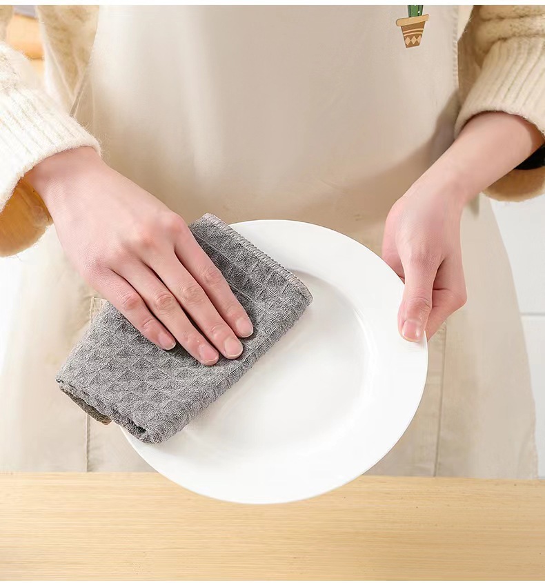 Waffle cloth wholesale, thickened and enlarged decontamination dishcloths, microfiber cleaning cloths, bar counter special scouring pads Specification image