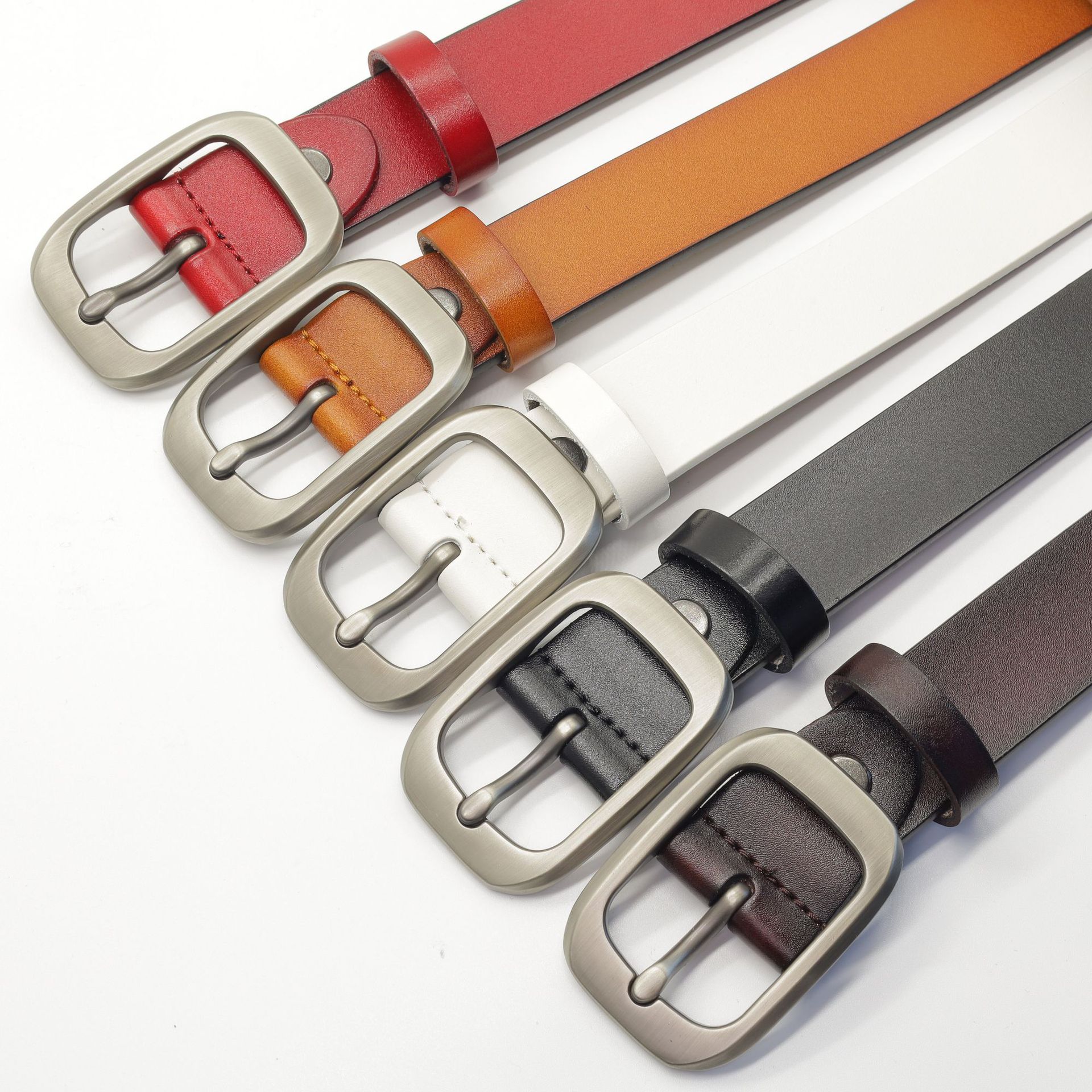 皮带女装饰腰带女批发真皮时尚宽牛皮裤带女日字扣休闲懒人裤腰带详情2