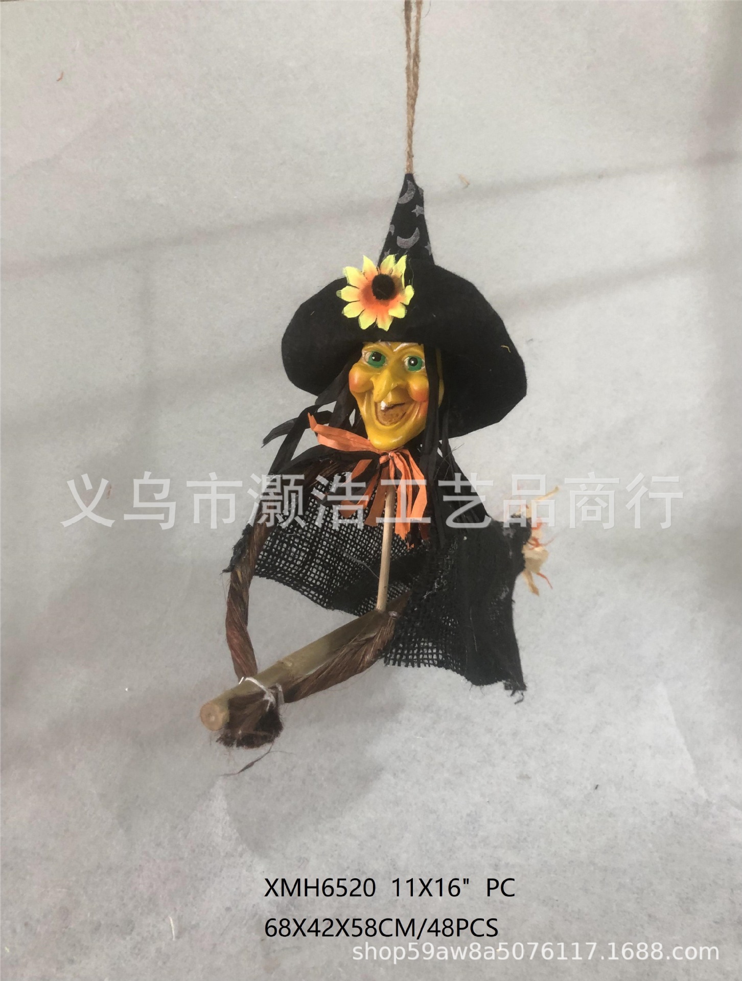 Source Manufacturers Supply Halloween Scarecrow Witch Pumpkin Broom Scarecrow Cuttings Ghost Festival Decoration Props Item Picture