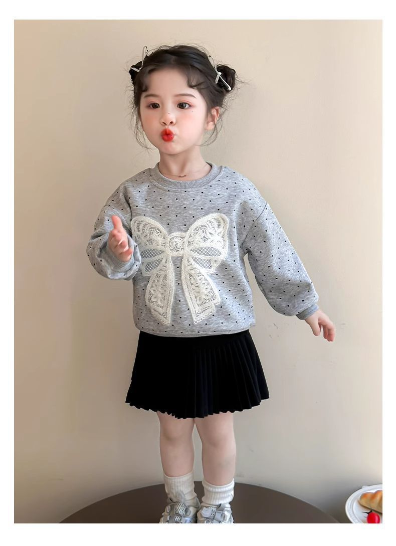 女童卫衣早秋2025新款洋气儿童春季时髦百搭宝宝春装蝴蝶结上衣服详情11