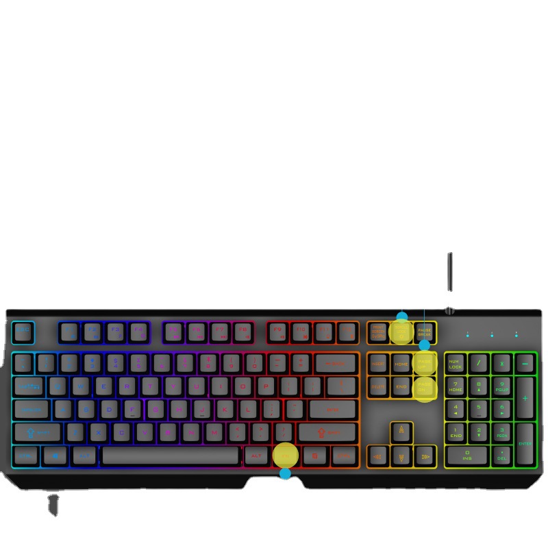 Eighteen Gk60 Metal Luminous Wired Computer Game Keyboard With Hand Support Mechanical Feel Rgb Keyboard Wholesale Item Picture