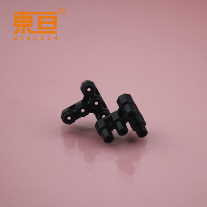 TX5Z303015 Soft Black T-shaped 5-column soft rubber building blocks, building block accessories, octagonal building blocks, universal building blocks Item Picture