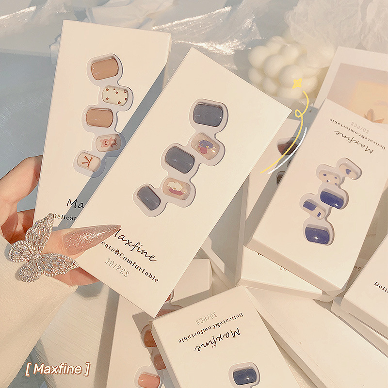 Maxfine穿戴甲可拆卸不易脱落轻薄软甲美甲甲片批发穿戴甲批发