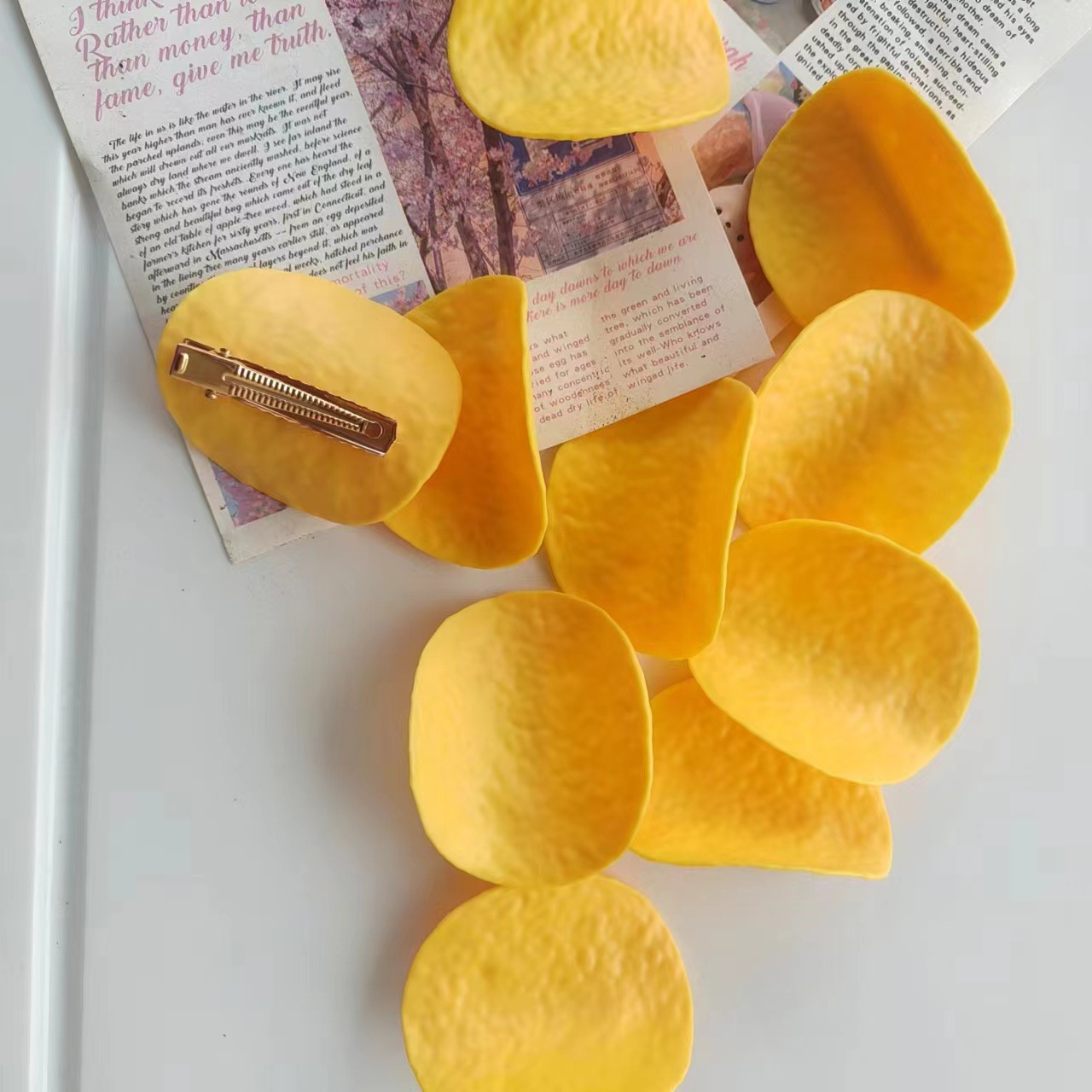 Creative Internet celebrity hair clips, simulated potato chips, snack hair clips, funny sweet girl side clips, bangs clips, available for consignment and wholesale details Picture