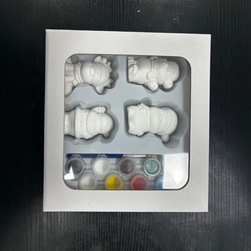 圣诞节儿童diy石膏娃娃白胚玩具圣诞节日套装量大批发源头工厂