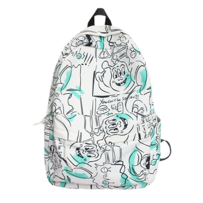 Casual viaje mochila de gran capacidad tendencia de la calle carta impresa mochila de apertura de temporada nylon estudiante bolsa de escuela para mujeres Item Picture