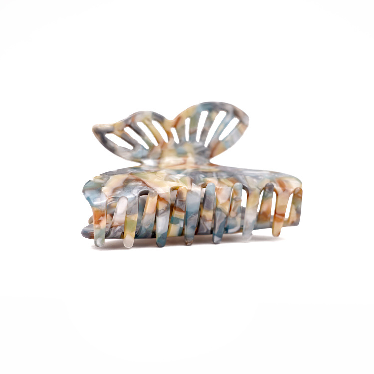 Early spring color Korean-style butterfly claw clip, new acetate hair clip, sweet and elegant gradient floral shark clip at the back of the head Specification image