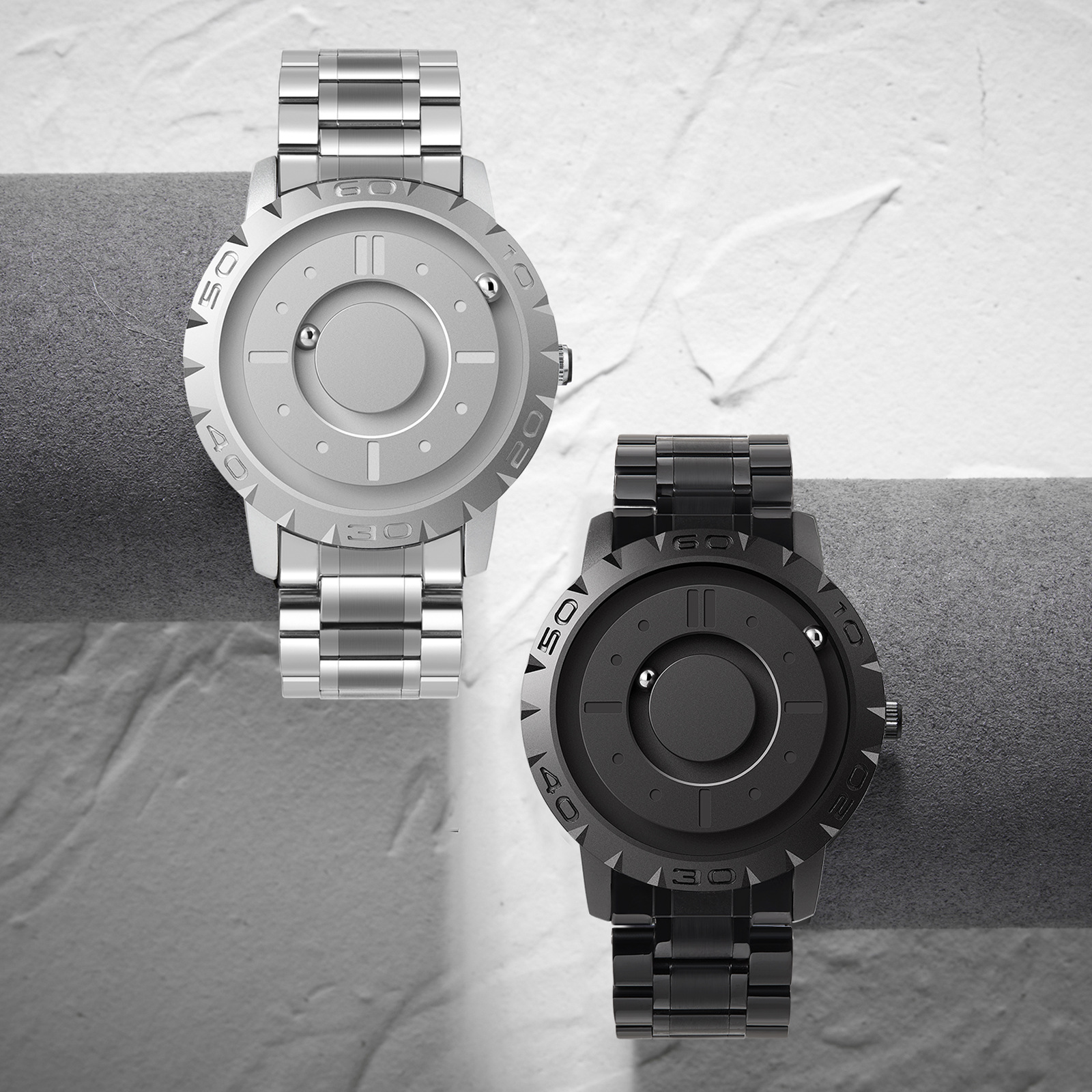 EUTOUR磁力滚珠男士个性创意手表潮黑科技炫酷概念无边框设计手表详情图4