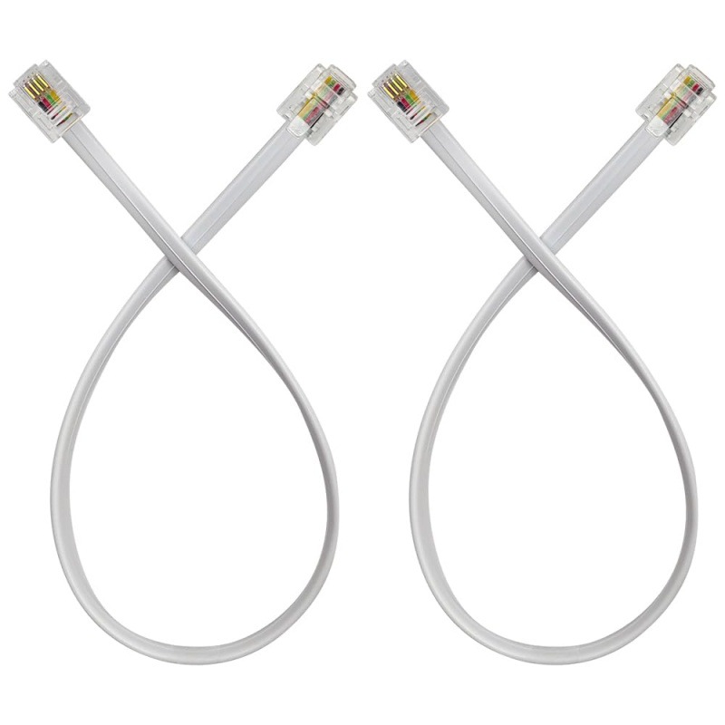 4-core telephone line, RJ11 interface, oxygen-free copper landline, engineering home decoration voice line, office phone extension line Item Picture