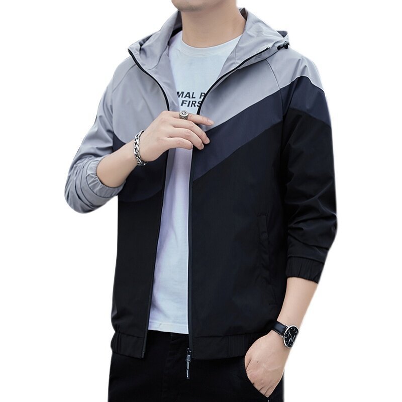 Hooded jacket for men, a new Spring/Autumn 2022 Hong Kong-style trendy brand sporty men's autumn top for men Item Picture