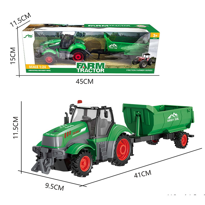 Cross-border toys, high-fidelity children's farmer's car, farm tractor, inertial dump truck model, transport trailer, engineering vehicle Specification image