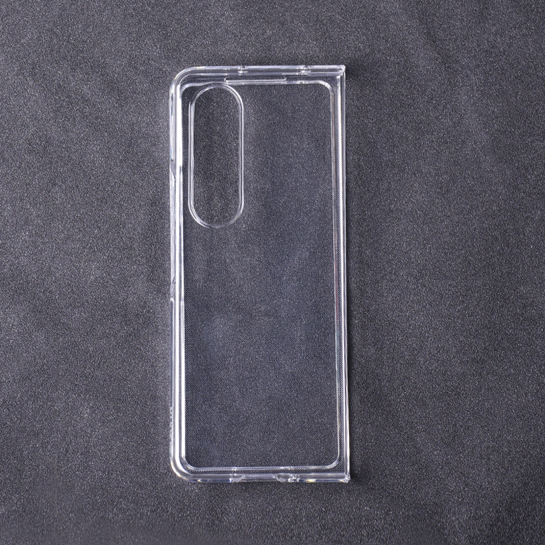 This is a transparent pc glossy painted anti-slip foldable screen case for the Samsung Zfold4 phone details Picture