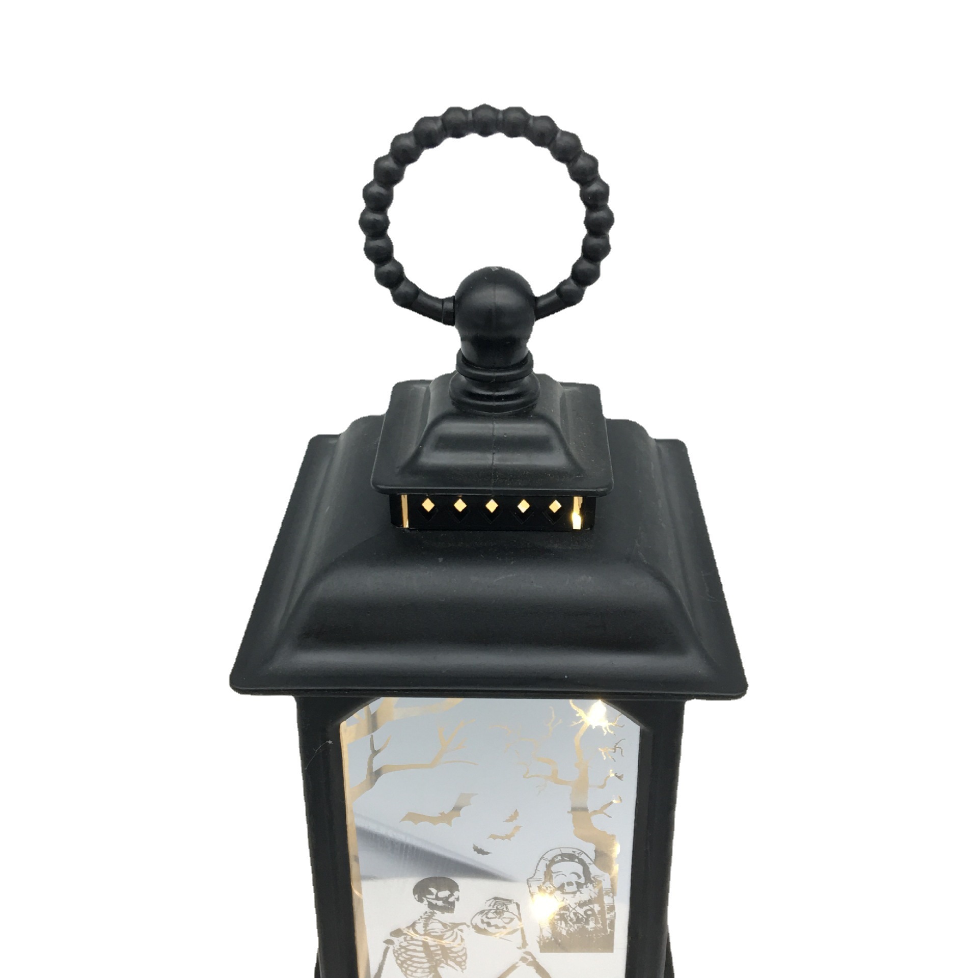 Halloween skeleton luminous decorative props, wind lanterns, flat wind lanterns, small oil lanterns, Ghost Festival decorative atmosphere props, electronic lights Item Picture