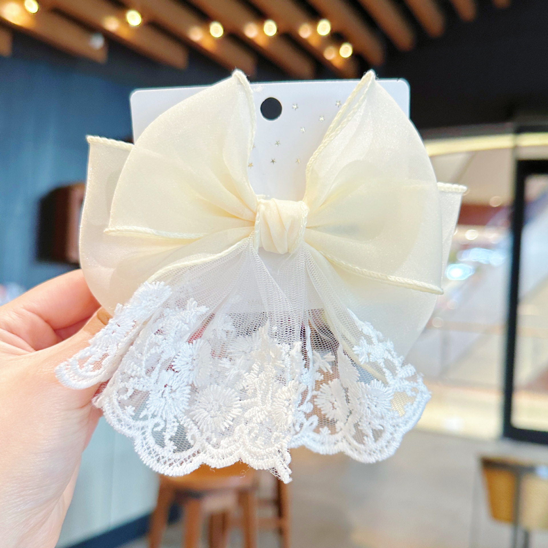 Summer New Cute Bow Lace Children's Hair Clip Handmade Spring/Summer Delicate Baby Girls Cute Children's Hair Accessories details Picture