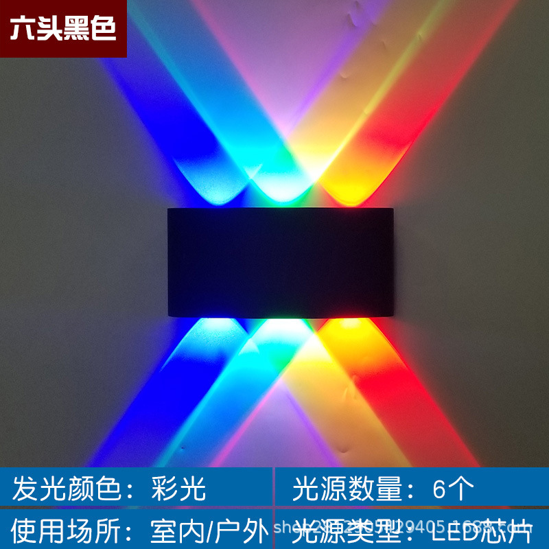 Cross-border waterproof wall lamp, LED hotel bedside lamp, living room staircase, hotel light luxury double-head lamp, outdoor sensor wall lamp full figure