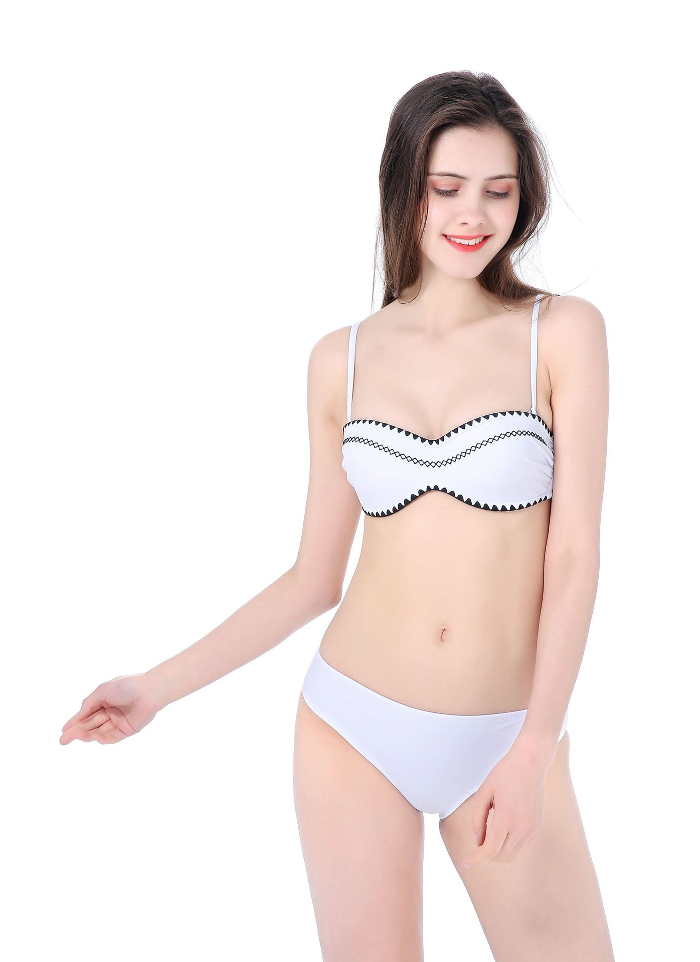 Cross Border 2023 New Sexy Bikini Three-Point Strap Solid Color Women's Swimsuit Item Picture