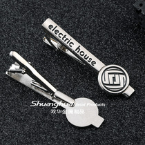2024 new tie clip paint multi-color lettering design logo cufflinks business suit men fashion collar clip