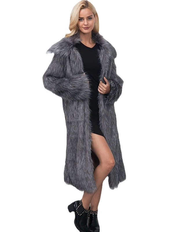 New winter women's clothing, plus-size artificial fur coat, long, form-fitting, thickened and warm coat Item Picture