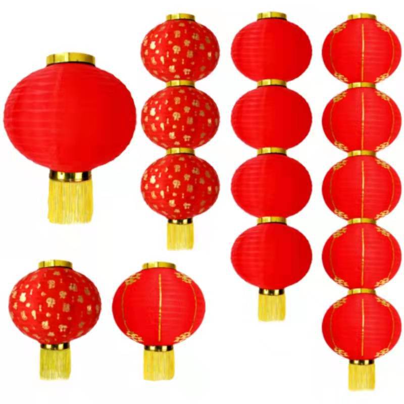 春节冬瓜钢丝连串灯笼串新年圆灯笼户外婚庆节日装饰喜庆用品批发
