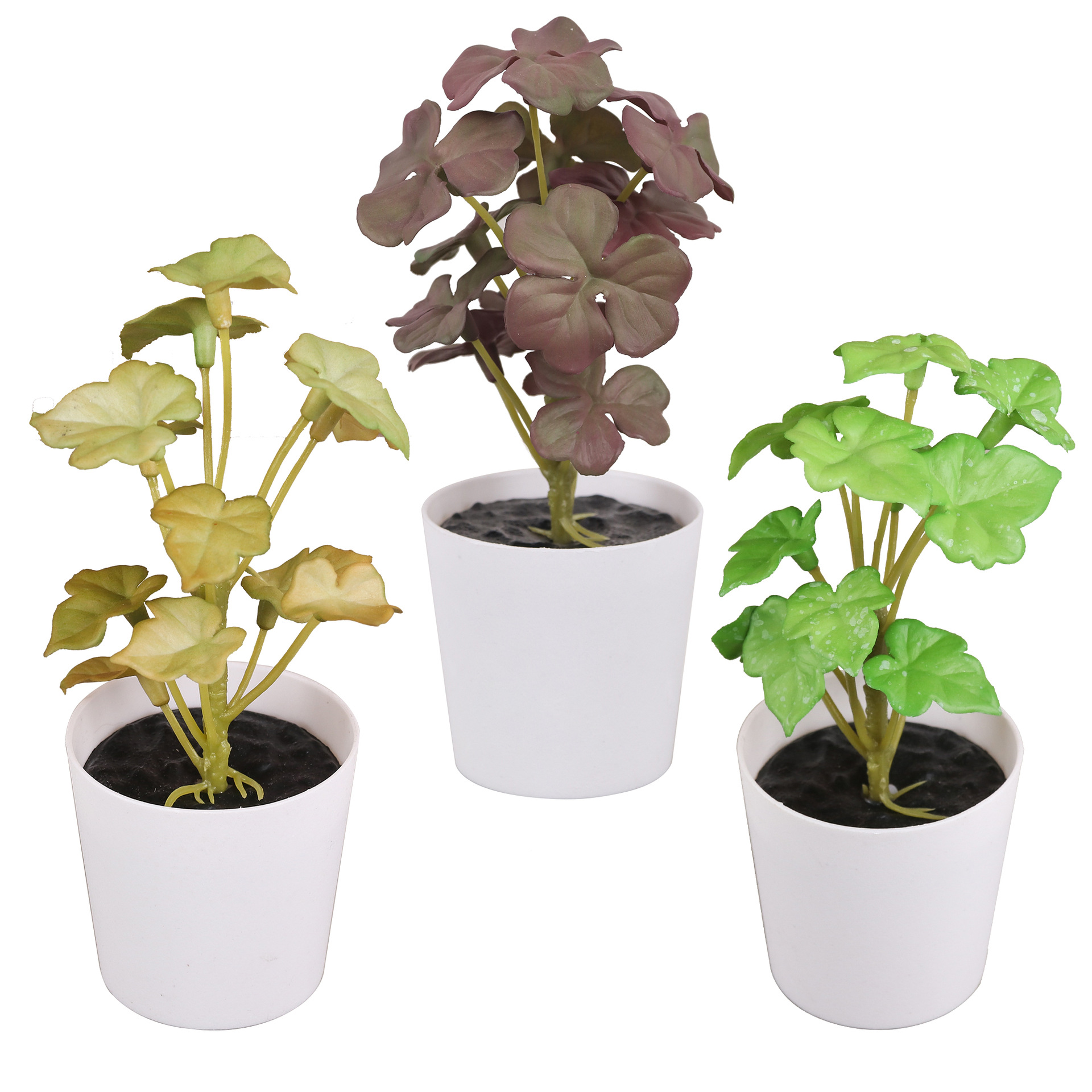 Cross-border home decoration mini plastic potted plant combination Pu turtle-back bamboo green plant sweet potato leaf artificial flower simulation potted plant Item Picture