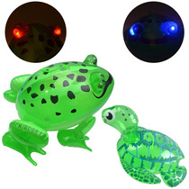 Tok Tok boom luminous frog inflatable toy bounce children's night market stall flashing PVC elastic frog turtle