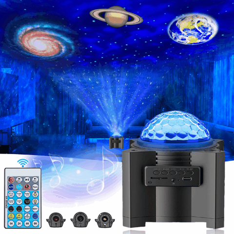 Starry projection light led Northern Lights Projector Star Ocean Cosmic Atmosphere Bluetooth acoustic water pattern night light